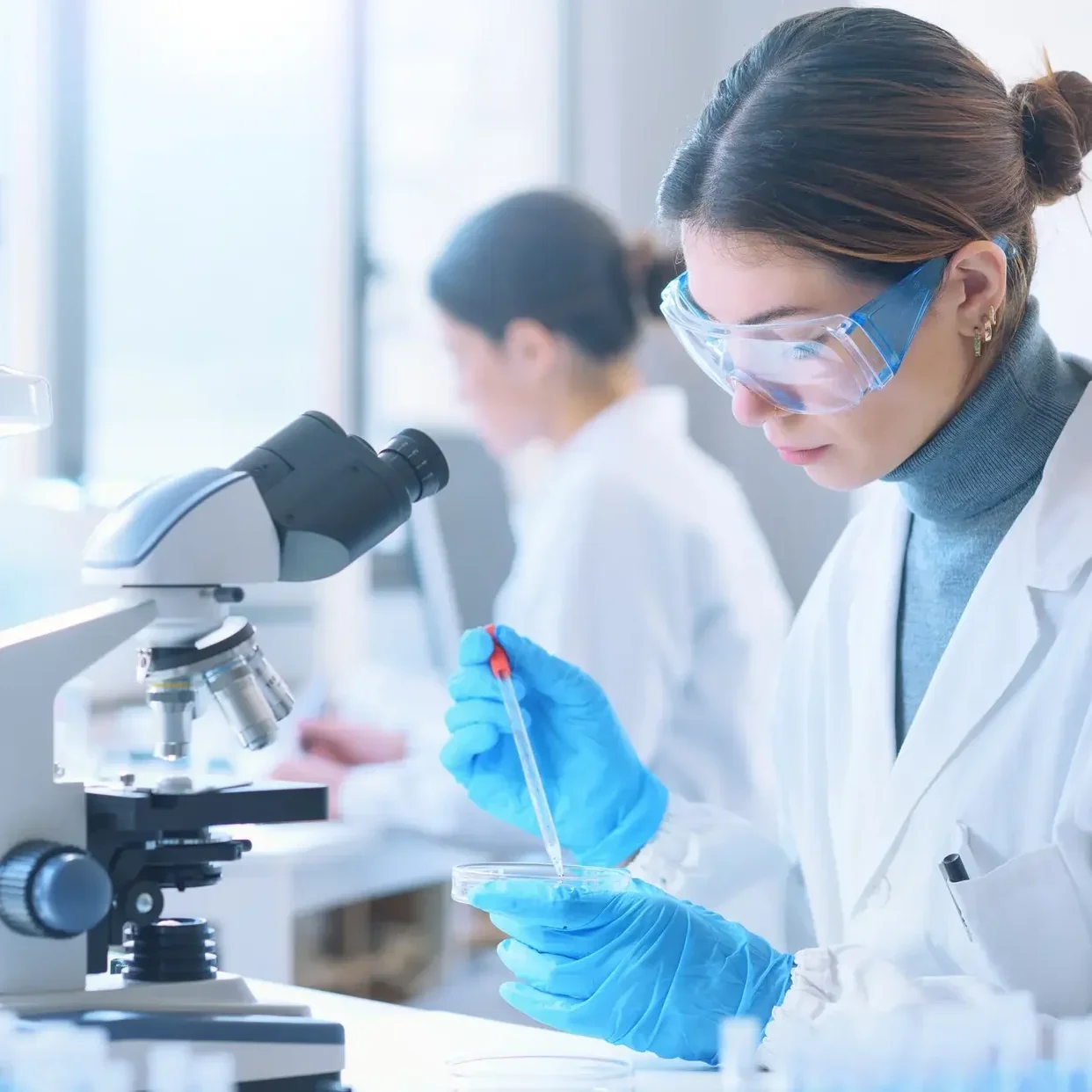 Young student in the research lab